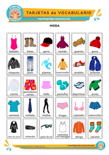 Moda - Vocabulary Flashcards | Teaching Resources