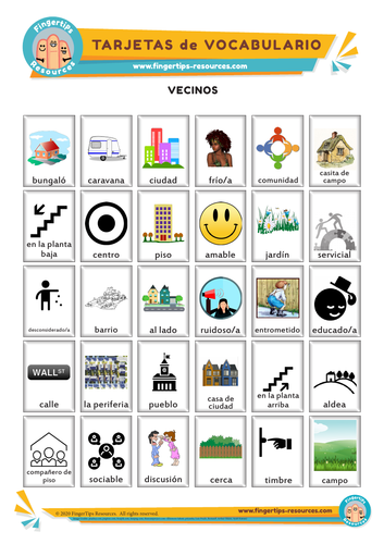 Vecinos - Vocabulary Flashcards