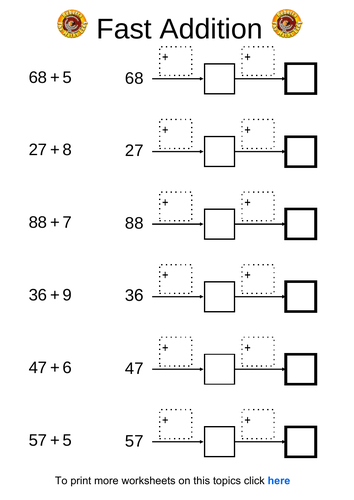 Fast addition and subtraction worksheet