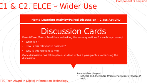 BTEC TA DIT Home Learning C3 C1 & C2