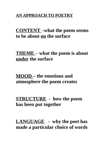 How to look at a poem