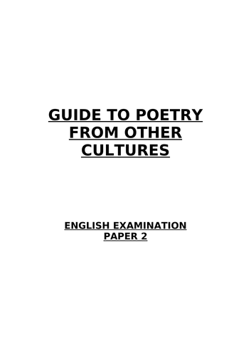 Poems from other cultures