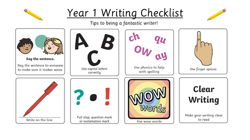 Year 1 Writing Checklist | Teaching Resources