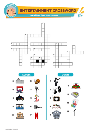 Entertainment Vocabulary Crossword Teaching Resources