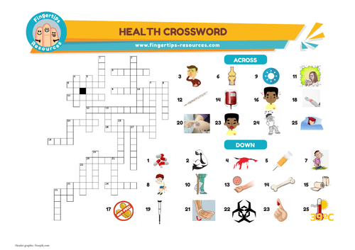 Health Illness Vocabulary Crossword Teaching Resources