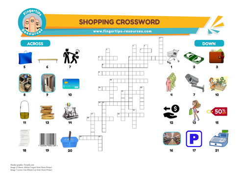 Shopping Vocabulary Crossword