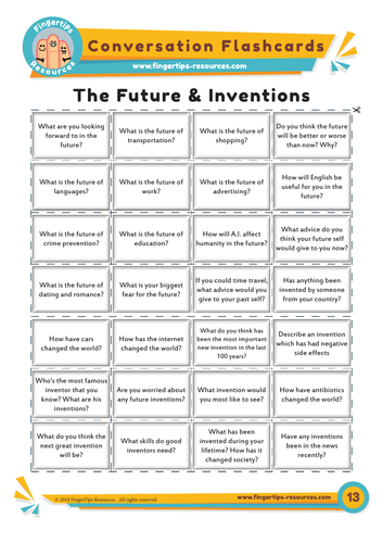 The Future & Inventions - Conversation Flashcards