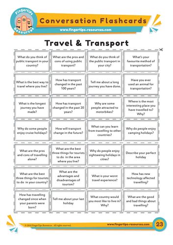 travel and transport conversation questions