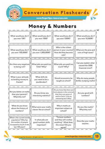 Money & Numbers - Conversation Flashcards