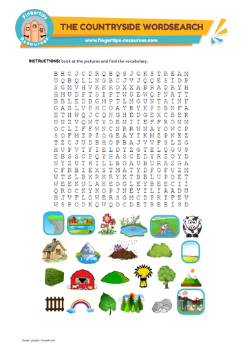 Countryside Vocabulary Word Search