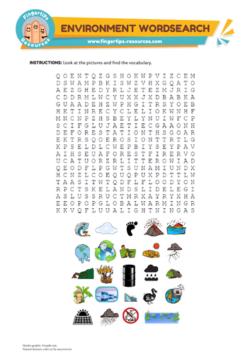 Environment Vocabulary Word Search