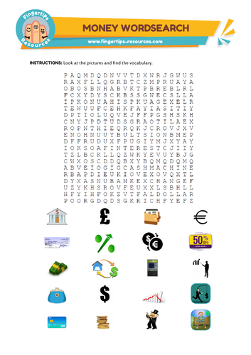 Money Vocabulary Word Search