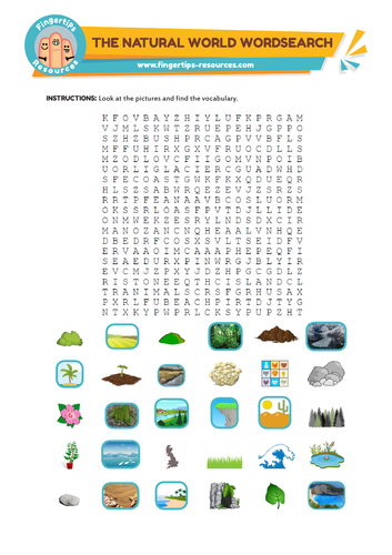 The Natural World Vocabulary Word Search