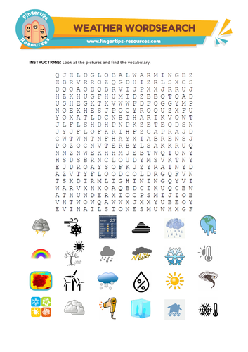 Weather & Climate Vocabulary Word Search