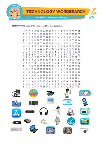 Technology Vocabulary Word Search