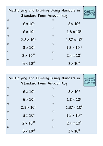 Increasingly Difficult Questions - Multiplying and Dividing Using ...