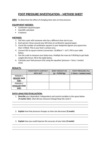 AQA GCSE Physics Unit 2 (P2): Forces Module - Pressure and Surfaces L9