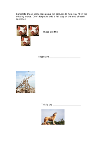 The three little pigs writing template for EAL/N2E