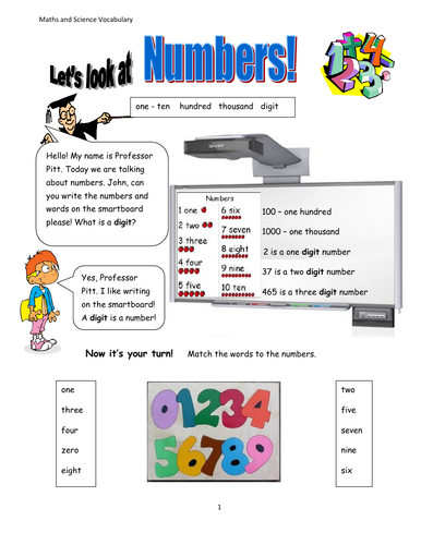 Numbers 1-10 Reading