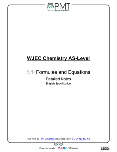 WJEC England/ Eduqas A-Level Chemistry Notes