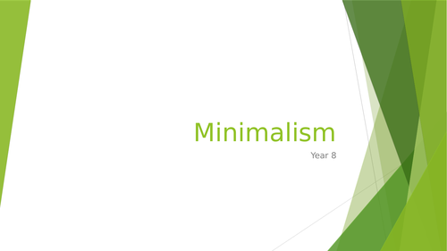 Minimalism SOW for year 8