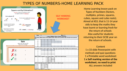 Types of Numbers Home Learning Pack