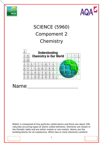 AQA ELC Chemistry  Booklet 2