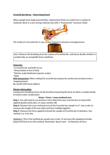 Materials and Stress: Crunchie bars vs bones