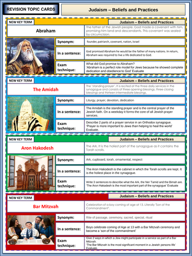 AQA GCSE Religious Studies Judaism Beliefs and Practices Revision Flashcards