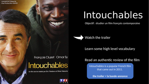 Intro To French Film Intouchables Teaching Resources