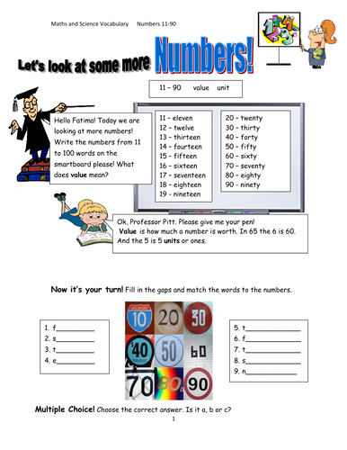 Reading and Writing Numbers 11-99