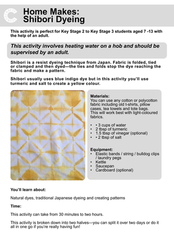 Home School: Shibori Dyeing