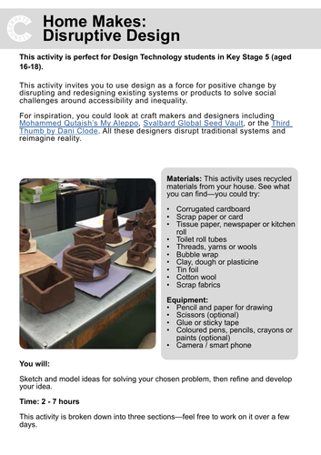 Home school: Disruptive Design