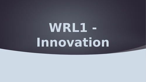 Innovation, Work Related Learning