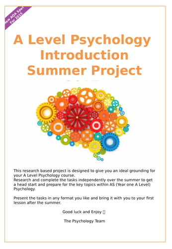 AQA Psychology A Level Year 12 Transition Summer Project