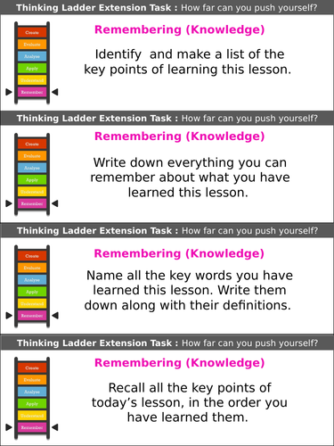 Thinking Ladder Tasks