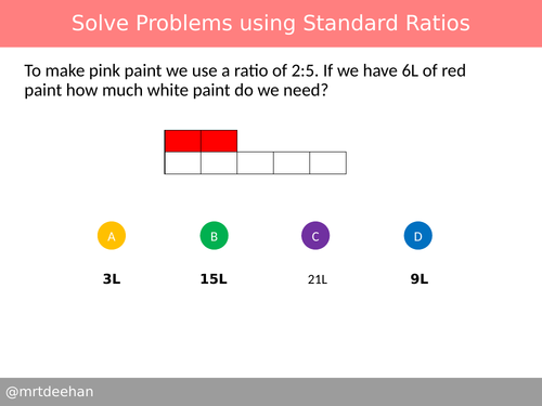 Solve Problems using Standard Ratios Diagnostic Questions