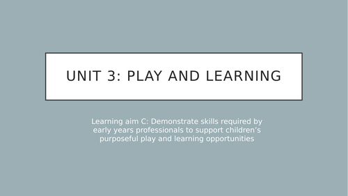 CPLD Play and Learning  Learning aim C