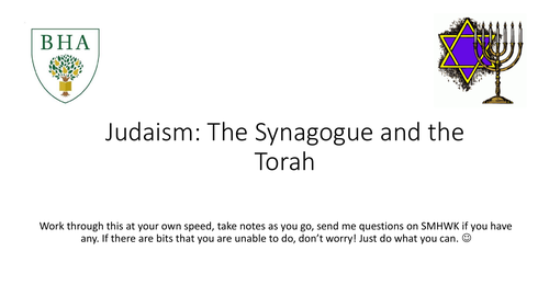 Judaism - the synagogue and the Torah (Stay Home - Covid-19)