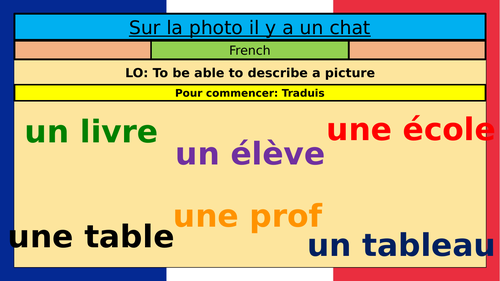 Photo description GCSE KS3 French