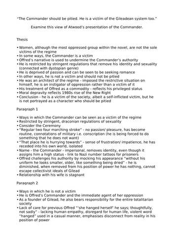 Handmaid's tale sparknotes picture