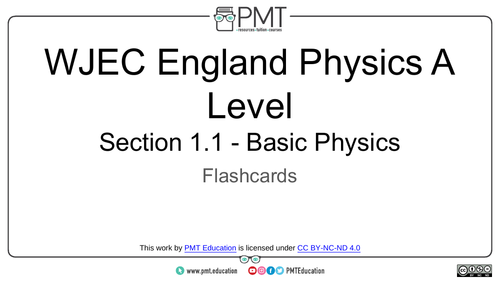WJEC England/ Eduqas A-level Physics Flashcards