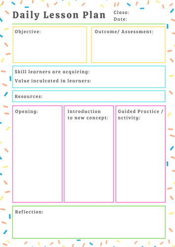 Daily Lesson Plan Template Printable | Teaching Resources