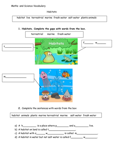 Habitats for Living Things