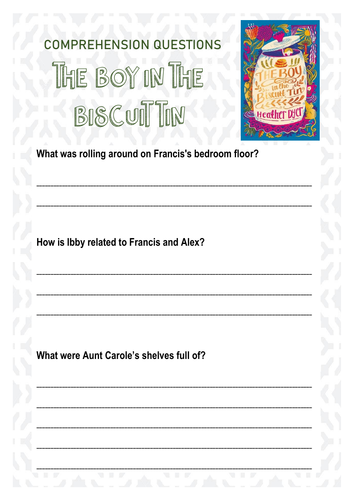 The Boy in the Biscuit Tin Comprehension Questions