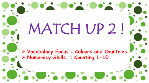 Match Up 2 - ideal for face to face ,  homelearning and remote learning