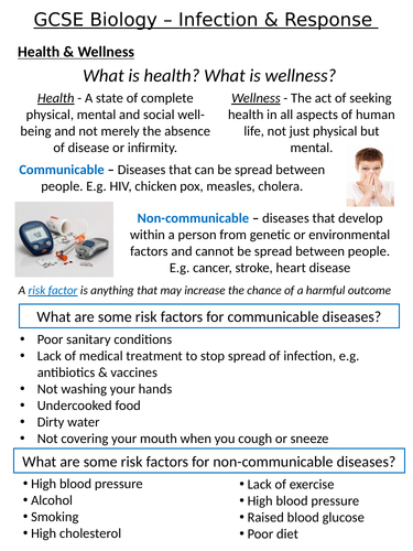 Home Learning Pack ~ GCSE Biology ~ Infection & Response