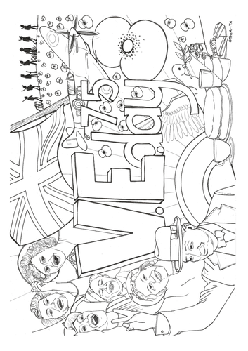 V.E. Day colouring sheet