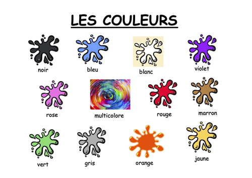 Les Couleurs Poster French Colours Poster Teaching Resources