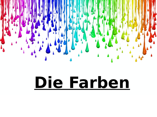 Die Farben - Colours in German - lesson and activity sheets